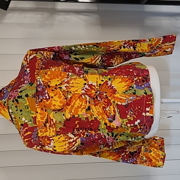 Chico's Colorful Abstract Women's Jacket - Picture 5 of 8